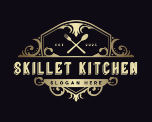 Elegant Restaurant Shield logo design