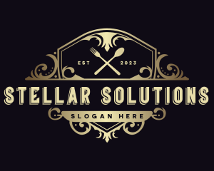 Elegant Restaurant Shield logo design