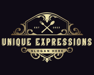 Elegant Restaurant Shield logo design