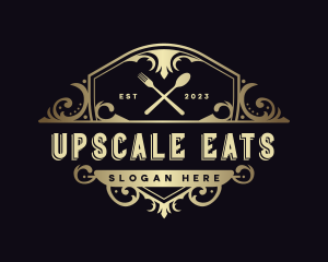 Elegant Restaurant Shield logo design