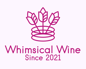 Purple Flower Wine logo design