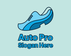 Blue Running Shoe Logo