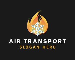 Fire Snowflake HVAC logo design