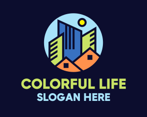 Colorful Cityscape Realty logo design