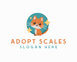 Cute Cat Feline Pet logo design