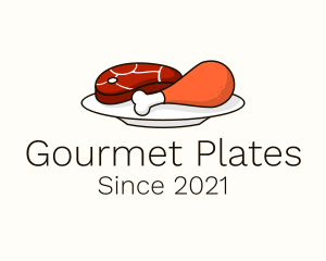 Hot Meat Plate logo design