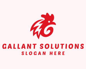 Red Rooster Letter G logo design