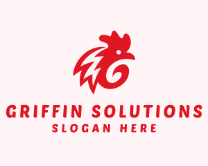 Red Rooster Letter G logo design