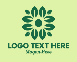 Green Flower Leaf logo