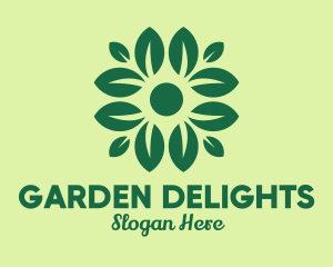 Green Flower Leaf logo design