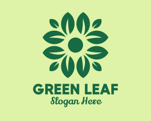 Green Flower Leaf logo design