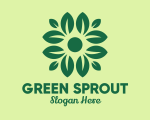 Green Flower Leaf logo design