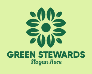 Green Flower Leaf logo design