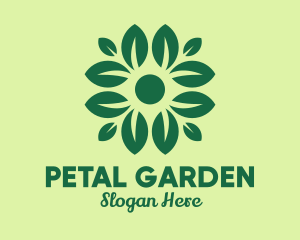 Green Flower Leaf logo design