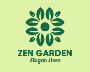 Green Flower Leaf logo design