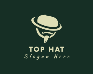 Mustache Beard Hat logo design