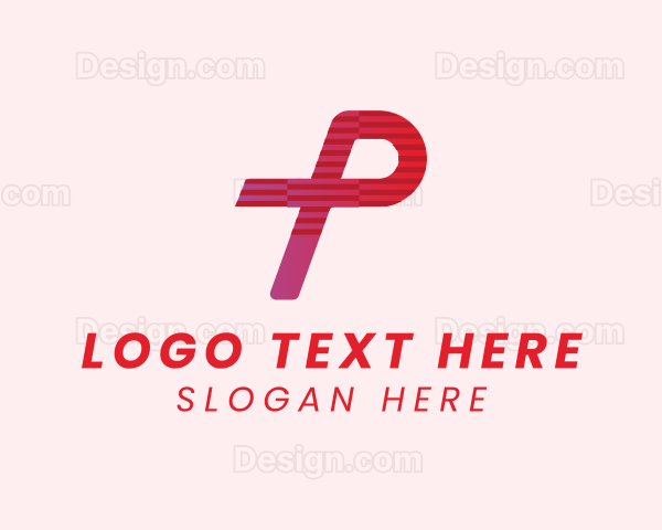 Red Tech Letter P Logo