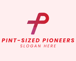 Red Tech Letter P logo design