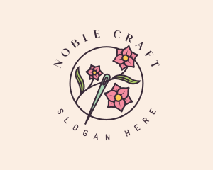 Floral Needle Craft logo design