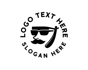 Gentleman Razor Mustache logo