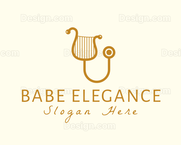 Elegant Harp Stethoscope Logo