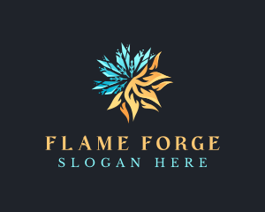 Fire Snowflake Energy logo design