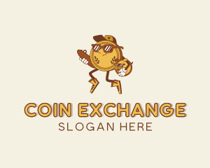 Cartoon Coin Money logo design