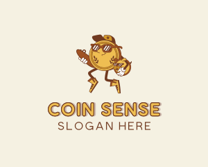 Cartoon Coin Money logo design