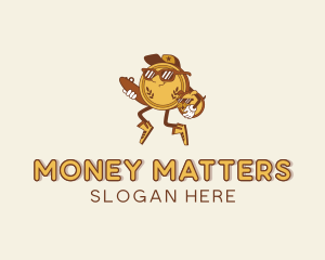 Cartoon Coin Money logo design