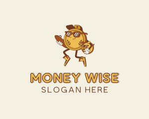 Cartoon Coin Money logo design