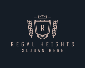 Wheat Crown Shield Regal logo design