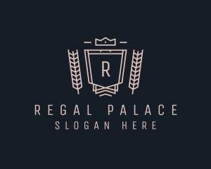 Wheat Crown Shield Regal logo design