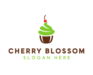 Cherry Mint Cupcake logo design