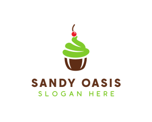 Cherry Mint Cupcake logo design