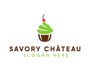 Cherry Mint Cupcake logo design