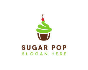 Cherry Mint Cupcake logo design