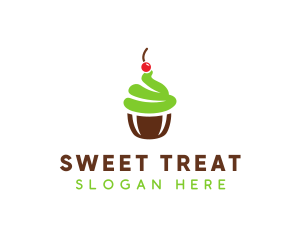 Cherry Mint Cupcake logo design