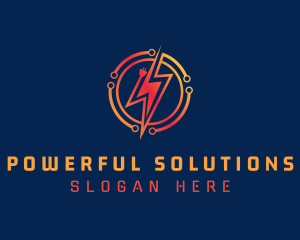 Lightning Circuit Plug logo design