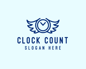 Clock Wings Time logo design