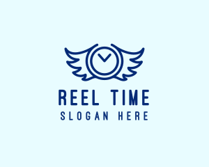 Clock Wings Time logo design