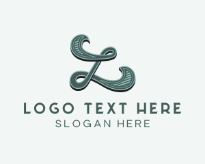 Retro Swirl Letter L logo