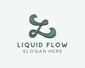 Retro Swirl Letter L logo design