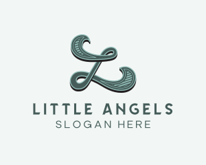 Retro Swirl Letter L logo design