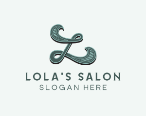 Retro Swirl Letter L logo design