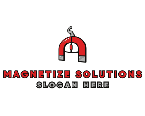 Red Magnetic Mouse logo design