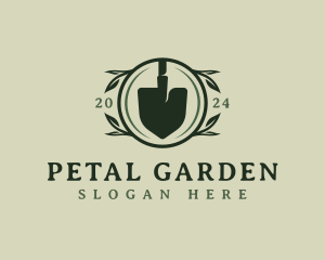 Shovel Leaves Landscaping logo design