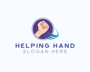 Power Fist Hand logo design