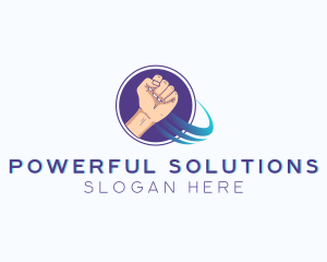 Power Fist Hand logo design