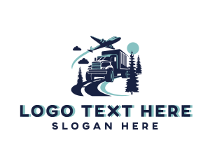 Truck Airplane Cargo Logistics logo