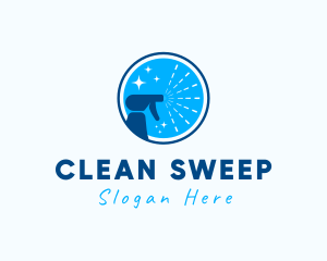 Sanitation Cleaning Sprayer  logo design